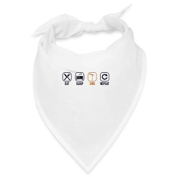 Essen Schlaf Singen Wiederholen Oper Haus Sänger Oper - Bandana - Weiß - Vorne