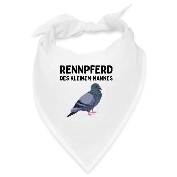 Rennpferd des kleinen Mannes Brieftaube Geburtstag - Bandana - Weiß - Vorne