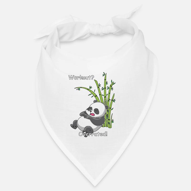 Sleeping panda - workout? Overrated - Bandana - white