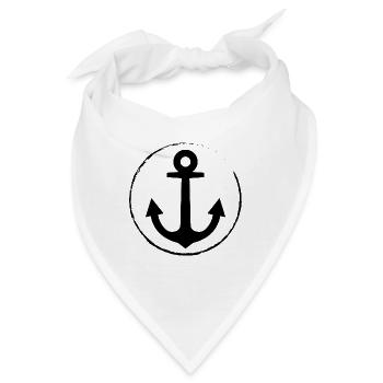 Anker - Anchor - Maritim - Nautik - Bandana - Weiß - Vorne