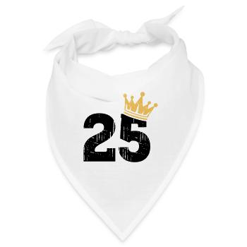 25 Krone 25. Geburtstag 25 Jahre - Bandana - Weiß - Vorne