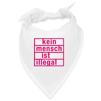 kein mensch ist illegal - Bandana - Weiß - Vorne
