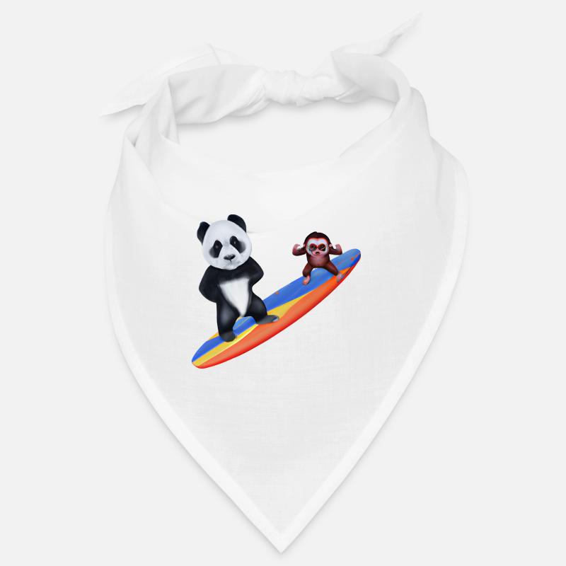 Surfing Panda and Monkey Bandana