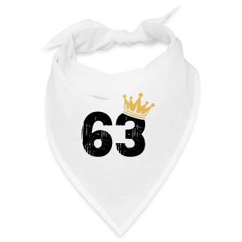 63 Krone 63. Geburtstag 63 Jahre - Bandana - Weiß - Vorne