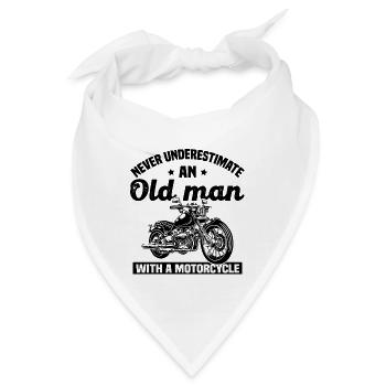 Unterschätzen Sie niemals einen alten Mann mit einem Motorrad - Bandana - Weiß - Vorne