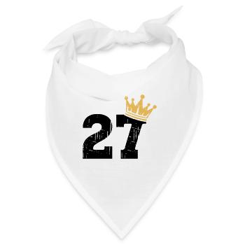27 Krone 27. Geburtstag 27 Jahre - Bandana - Weiß - Vorne