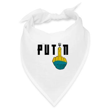 Fick dich Putin | Unterstütze die Ukraine - Bandana - Weiß - Vorne