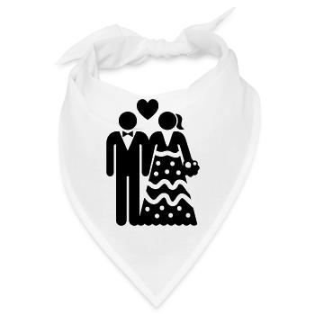 Paar Hochzeit Brautpaar - Bandana - Weiß - Vorne