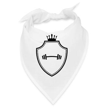 Hantel Gewichte Wappen - Bandana - Weiß - Vorne