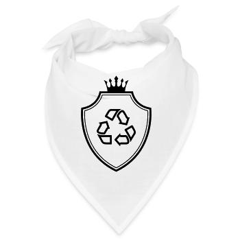 Recycling Wappen - Bandana - Weiß - Vorne