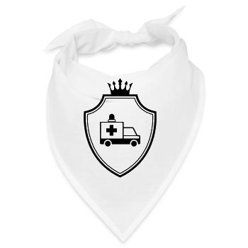 Krankenwagen Wappen Ambulance - Bandana - Weiß - Vorne