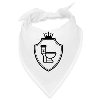 Wc Toilette Wappen - Bandana - Weiß - Vorne