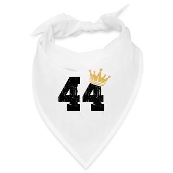 44 Krone 44. Geburtstag 44 Jahre - Bandana - Weiß - Vorne