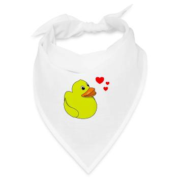 Quietscheente Valentinstag - Bandana - Weiß - Vorne