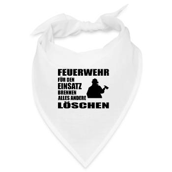 Feuerwehr - Bandana - Weiß - Vorne