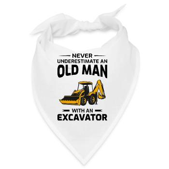 Bagger Schwergeräte-Betreiber Papa Vatertag - Bandana - Weiß - Vorne