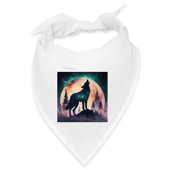 Der Wolf des Vollmondes - Bandana - Weiß - Vorne