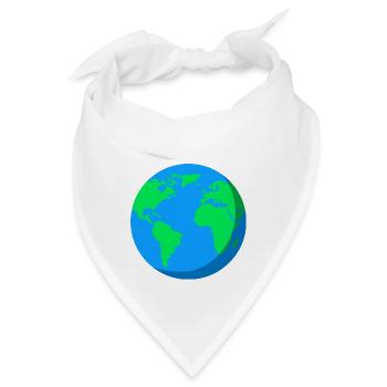 Globus Weltkugel Welt Erde Planet Kontinent Ozean - Bandana - Weiß - Vorne