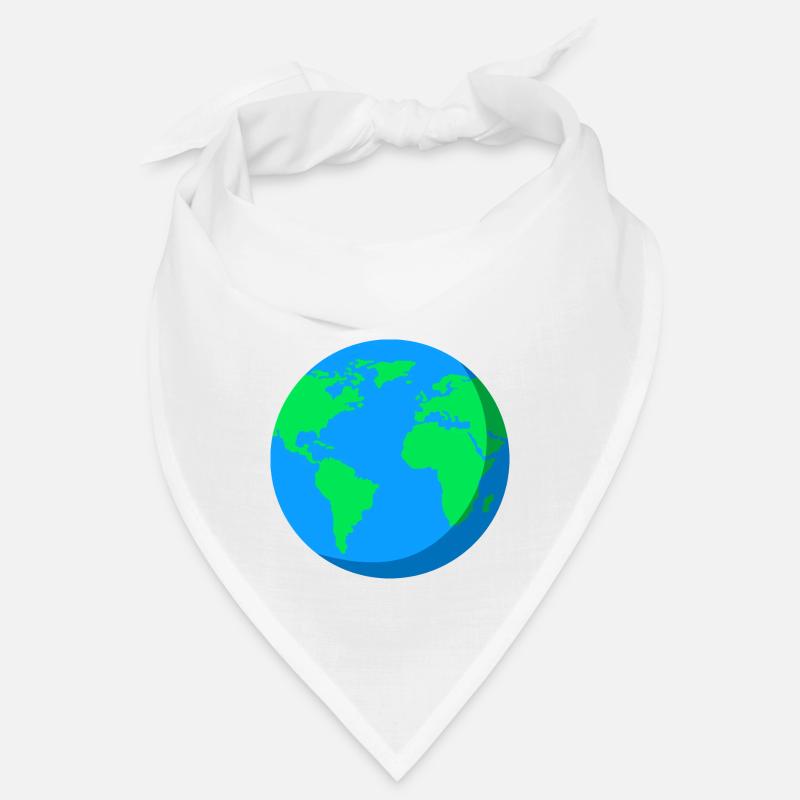 Globe Globe Monde Terre Planète Continent Océan - Bandana - blanc