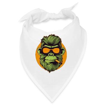 Cool Ape Smoking - Bandana - Weiß - Vorne