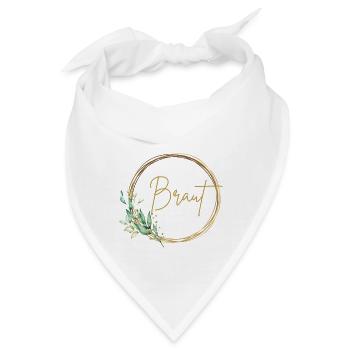 Modernes JGA Braut-Design Shirt mit Goldrand - Bandana - Weiß - Vorne