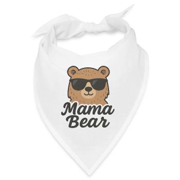 Mama Bär Dunkle Brille - Bandana - Weiß - Vorne