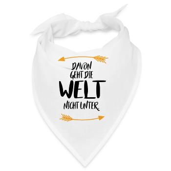 Davon geht die Welt nicht unter - Bandana - Weiß - Vorne