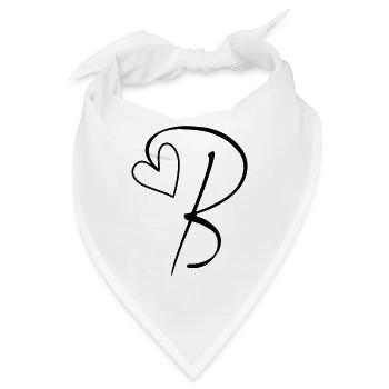Buchstabe B Buchstabe-B Kalligrafie - Bandana - Weiß - Vorne