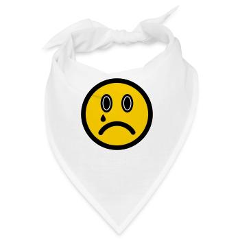Weinendes Emoticon - Bildsymbol - Strichgesicht - Bandana - Weiß - Vorne