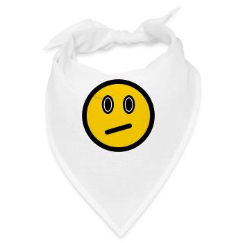 Neutrales Emoticon - Bildsymbol - Strichgesicht - Bandana - Weiß - Vorne