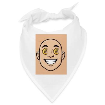 Euro Augen Geld Lächeln - Bandana - Weiß - Vorne
