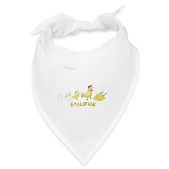 Evolution Ei Huhn Brathähnchen BBQ Barbecue - Bandana - Weiß - Vorne