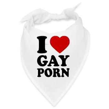 I love gay porn - Bandana - Weiß - Vorne