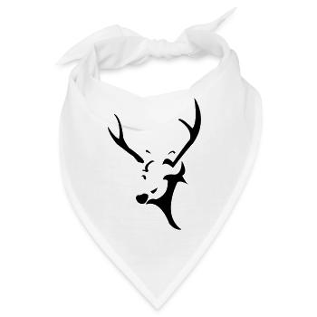 Hirschkopf - Bandana - Weiß - Vorne