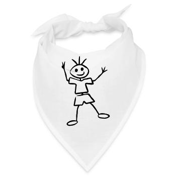 Strichmännchen - Bandana - Weiß - Vorne