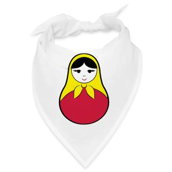 Matroschka / Babuschka - russische Puppe in Puppe - Bandana - Weiß - Vorne