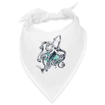 Piraten-Krake - Bandana - Weiß - Vorne