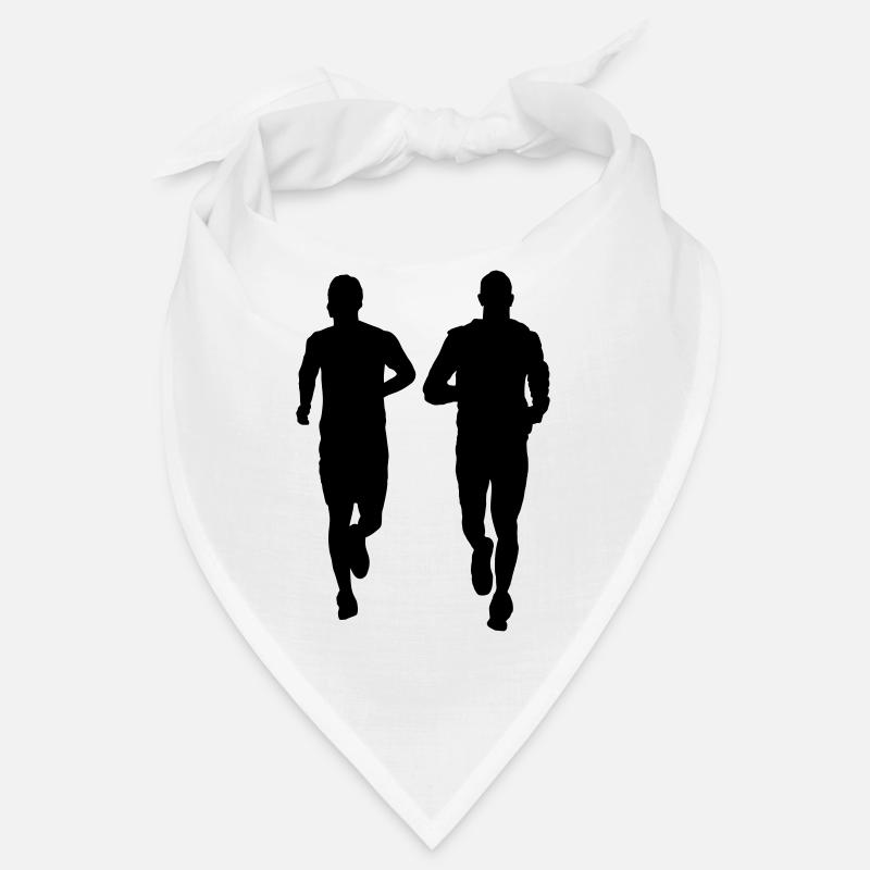 laufendes Paar zwei Männer Bandana