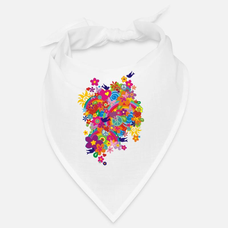 NEW FLOWER POWER RAINBOW Bandana
