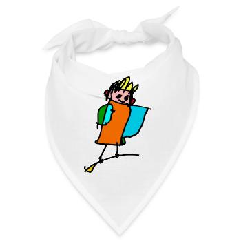 kleine Hexe auf dem Besen - Bandana - Weiß - Vorne
