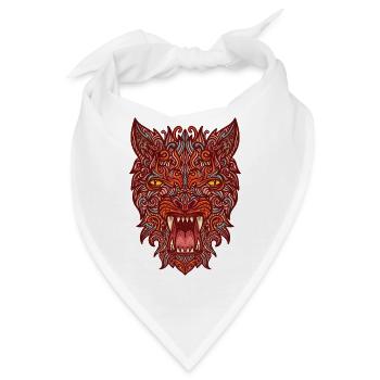 Wolf aus Ornamenten - Bandana - Weiß - Vorne