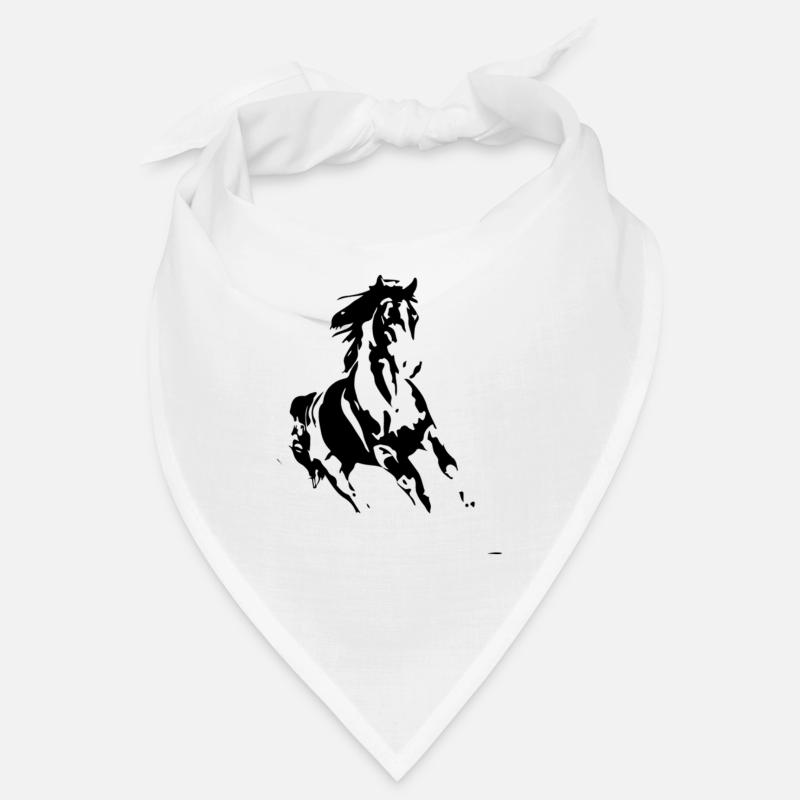 Laufendes Pferd 01 - Bandana - Weiß