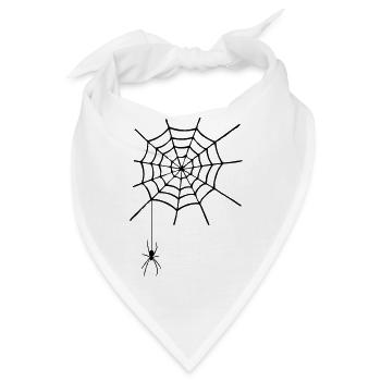 Spinnennetz mit Spinne - Bandana - Weiß - Vorne