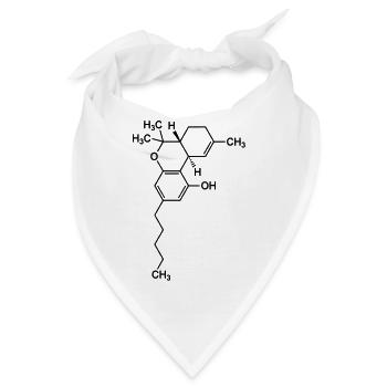 thc tetrahydrocannabinol - Bandana - Weiß - Vorne
