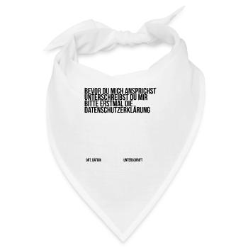 Datenschutz Fun Shirt - Bandana - Weiß - Vorne