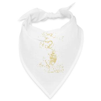 Goldenes Ammoniten-Muster - Bandana - Weiß - Vorne