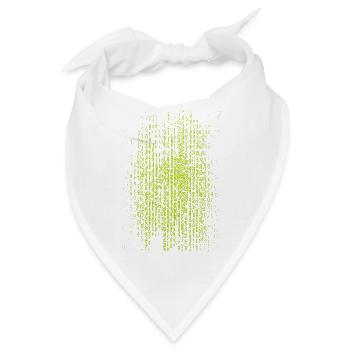 Matrix Neon Binärcode Druck auf Textilien - Bandana - Weiß - Vorne