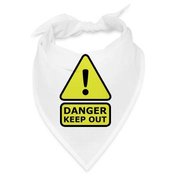 Danger Keep Out - Bandana - Weiß - Vorne