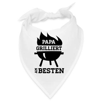 Papa Grilliert Am Besten - Bandana - Weiß - Vorne