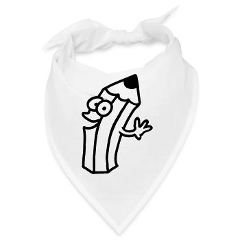fröhlicher Stift - line - Bandana - Weiß - Vorne